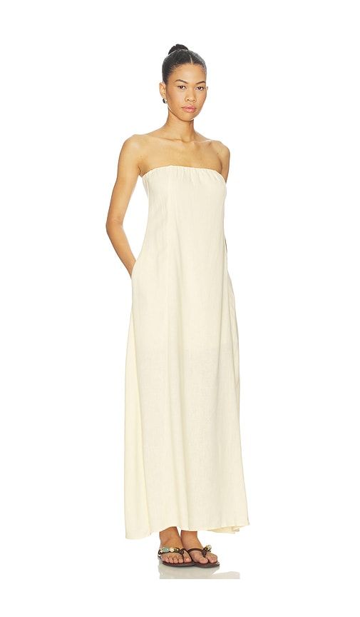 A Line Strapless Midi Dress in Yellow. - size L (also in M, S, XS) - WeWoreWhat - Modalova