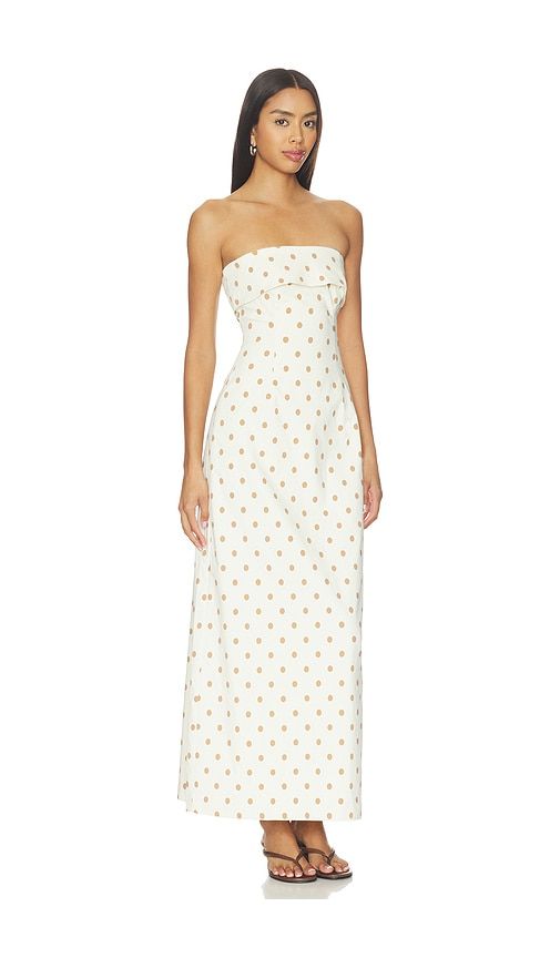 Strapless Fold Over Midi Dress in Cream. - size L (also in M, S, XS) - WeWoreWhat - Modalova