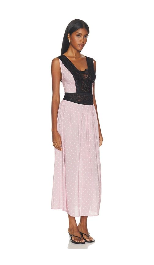 Lace Trim Maxi Dress in Blush. - size L (also in M, S, XS) - WeWoreWhat - Modalova