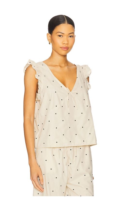 Ruffle Sleeve Boxy Top in Tan. - size M (also in S, XS) - WeWoreWhat - Modalova