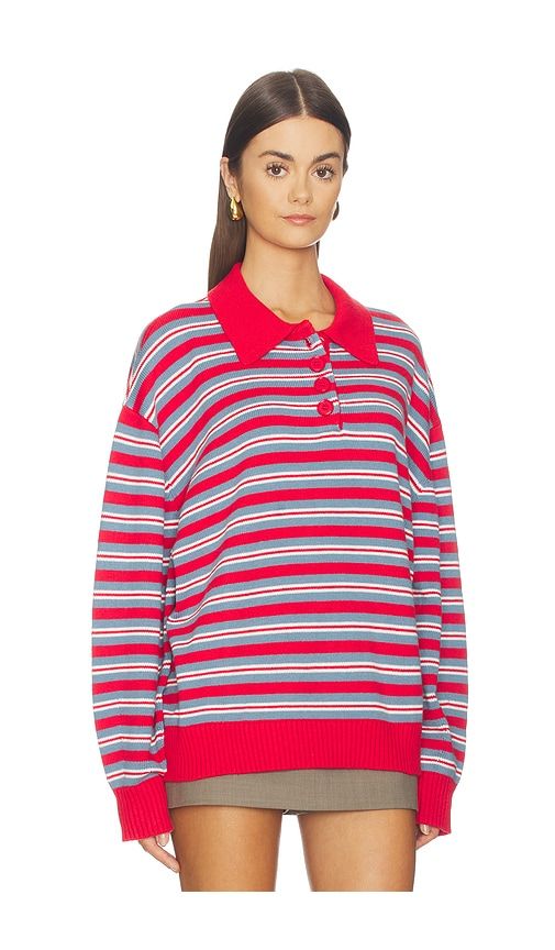 Henley Pull Over Sweatshirt in Red,Blue. - size L (also in XS) - WeWoreWhat - Modalova