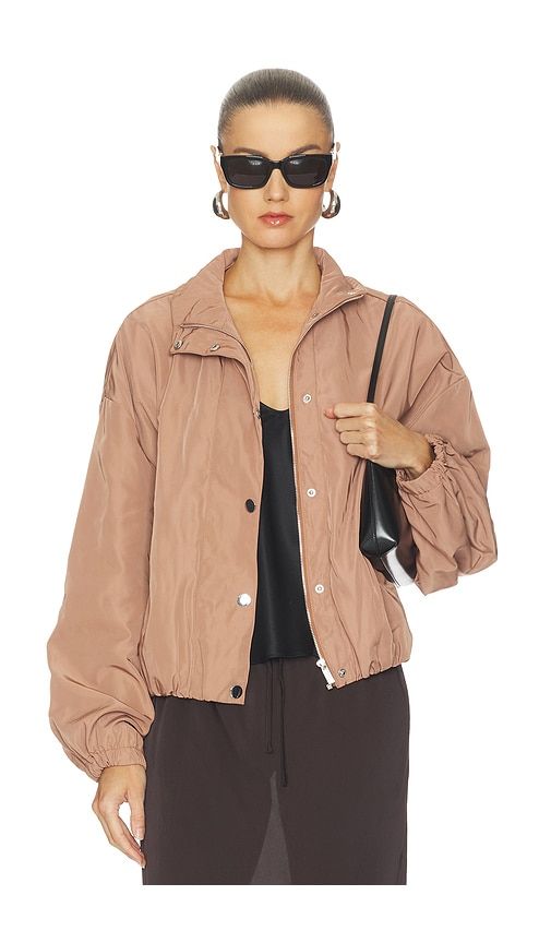 Funnel Neck Bomber Jacket in Brown. - size L (also in M, S, XL, XS) - WeWoreWhat - Modalova