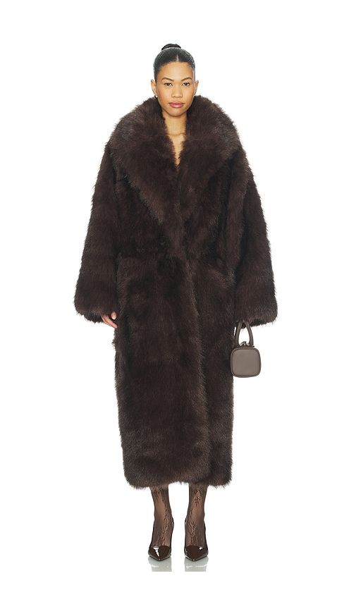Long Faux Fur Jacket in Brown. - size M (also in S) - WeWoreWhat - Modalova