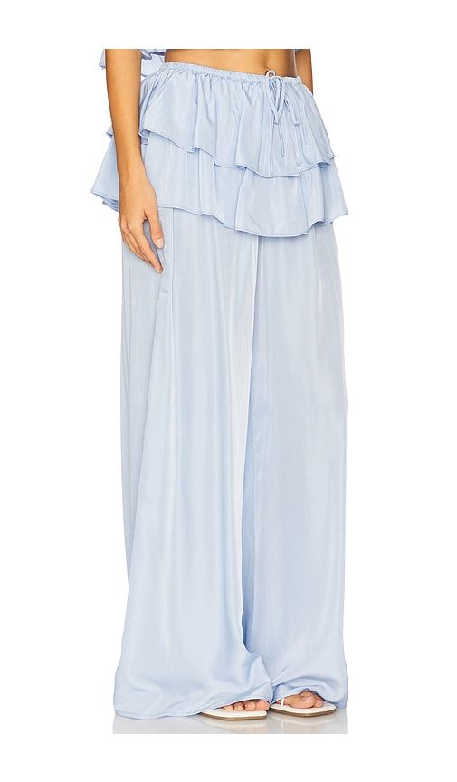 Ruffle Waist Flare Pant in Blue. - size S (also in XS) - WeWoreWhat - Modalova