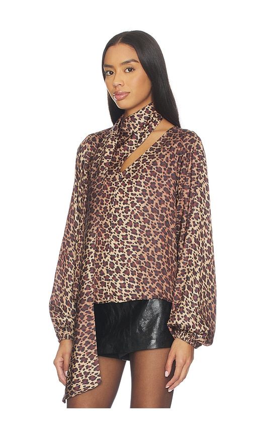X REVOLVE Wrap Neck Tie Top in Brown. - size M (also in S, XS, XXS) - WeWoreWhat - Modalova