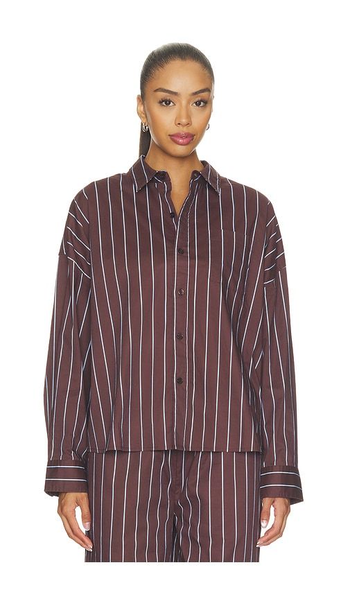 Cropped Button Front Shirt in Brown. - size L (also in M, S, XS) - WeWoreWhat - Modalova