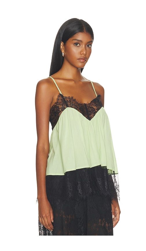 Lace Voile Cami Top in Green. - size L (also in M, S, XS) - WeWoreWhat - Modalova