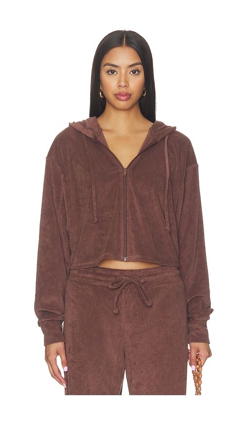 Terry Classic Zip Up Sweatshirt in Chocolate. - size M (also in S, XS) - YEAR OF OURS - Modalova