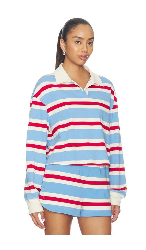 Striped Cotton Jersey Rugby Pullover in Red,Blue. - size M (also in S, XS) - YEAR OF OURS - Modalova