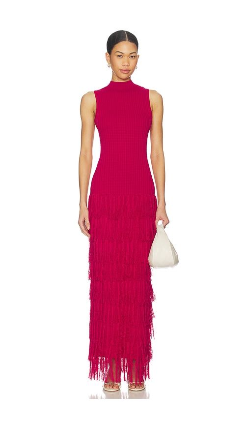 Phoebe Fringe Dress in Red. - size L (also in M, S, XS) - Yellow The Label - Modalova