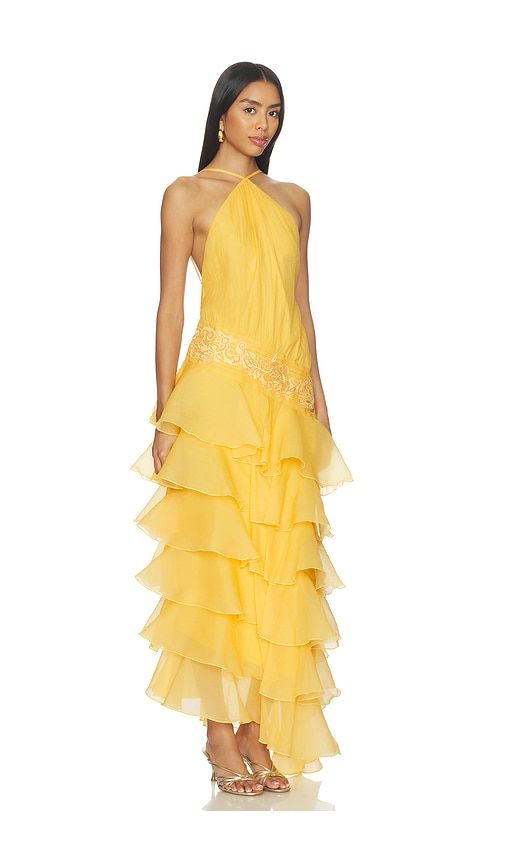 Dahlia Organza Dress in Yellow. - size L (also in M, XL) - Yellow The Label - Modalova