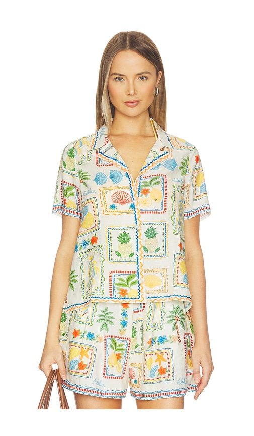 Hoku Top in Cream,Green. - size M (also in S) - Yumi Kim - Modalova