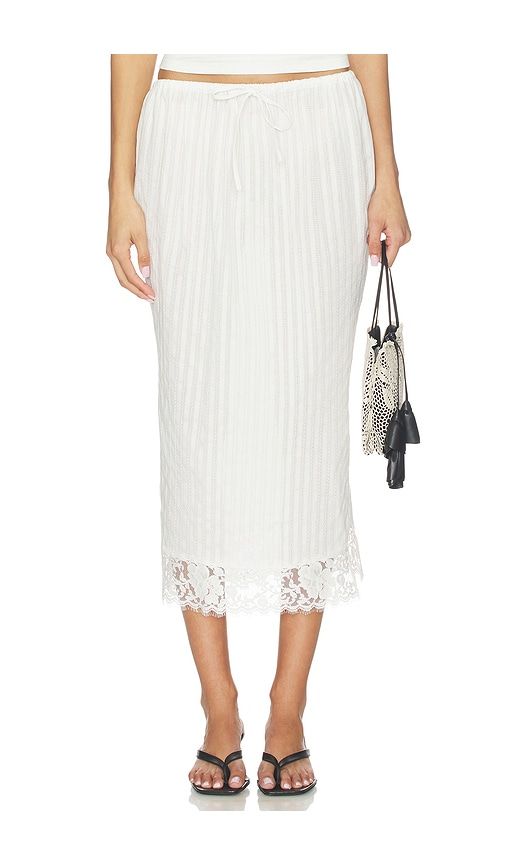 Lace Hem Drawstring Skirt in . - size L (also in M, S, XL) - Yuhan Wang - Modalova