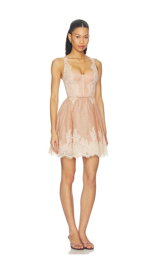 Valiant Lace Trim Mini Dress in Pink. - size 2/M (also in 3/L) - Zimmermann - Modalova