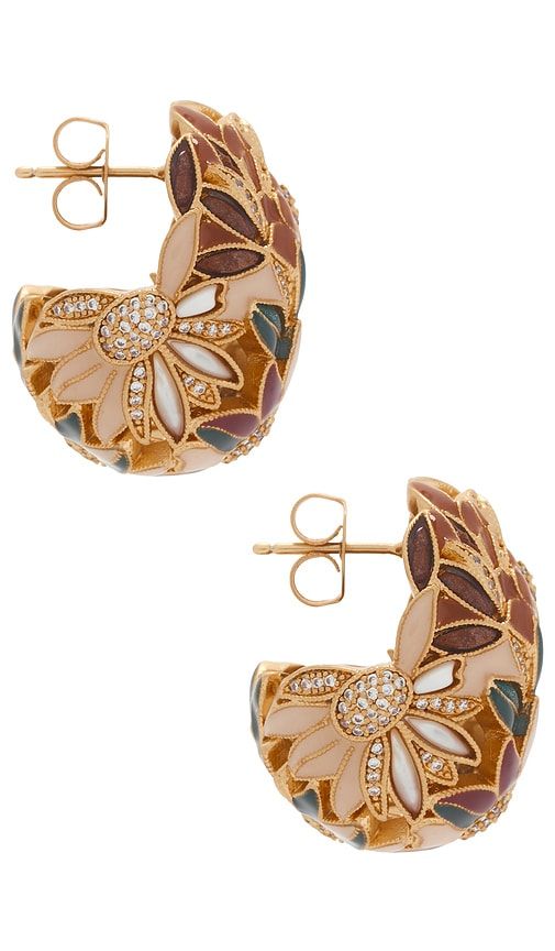 Botanica Stud Earrings in Metallic Gold - Zimmermann - Modalova