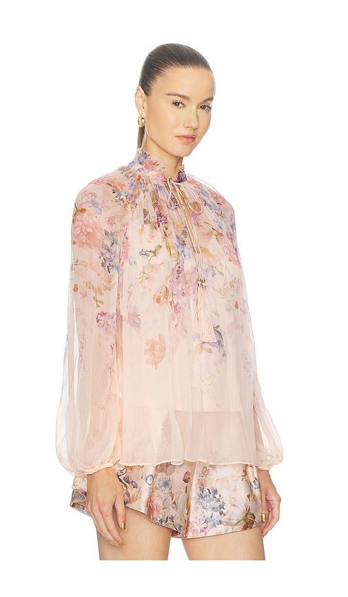 Valiant Billow Blouse in Peach. - size 0/XS (also in 1/S, 2/M, 3/L) - Zimmermann - Modalova