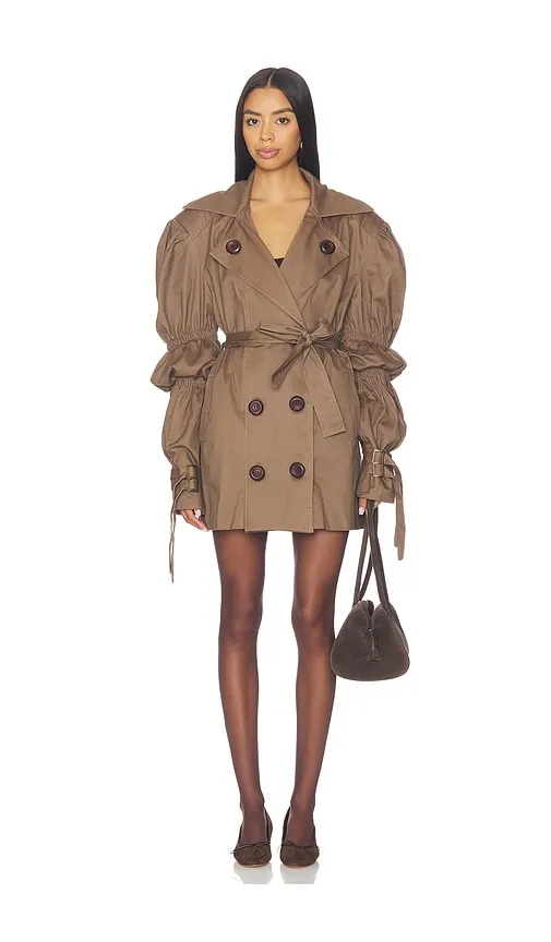 Volkiva Trench Coat in Taupe. - size 38 (also in 42) - Zuleyha Kuru - Modalova