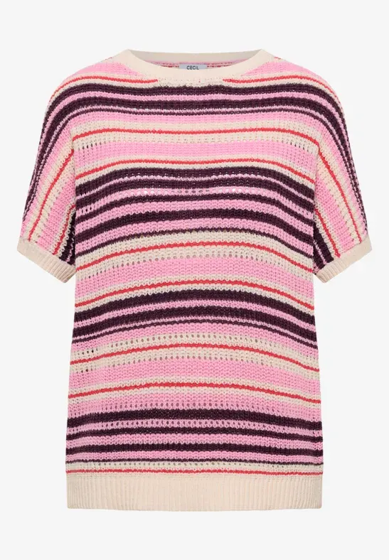 Kurzarm Pullover aus Bändchengarn - cecil - Modalova