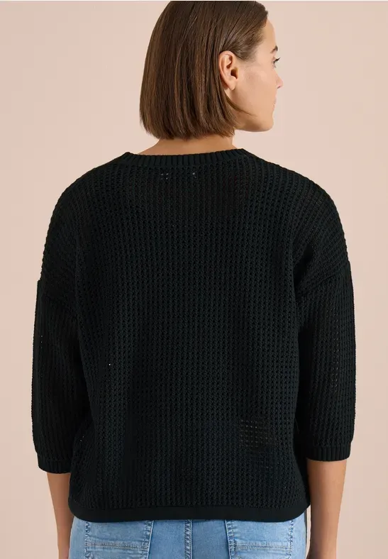 Kurzarm Pullover im Crochet-Look - cecil - Modalova
