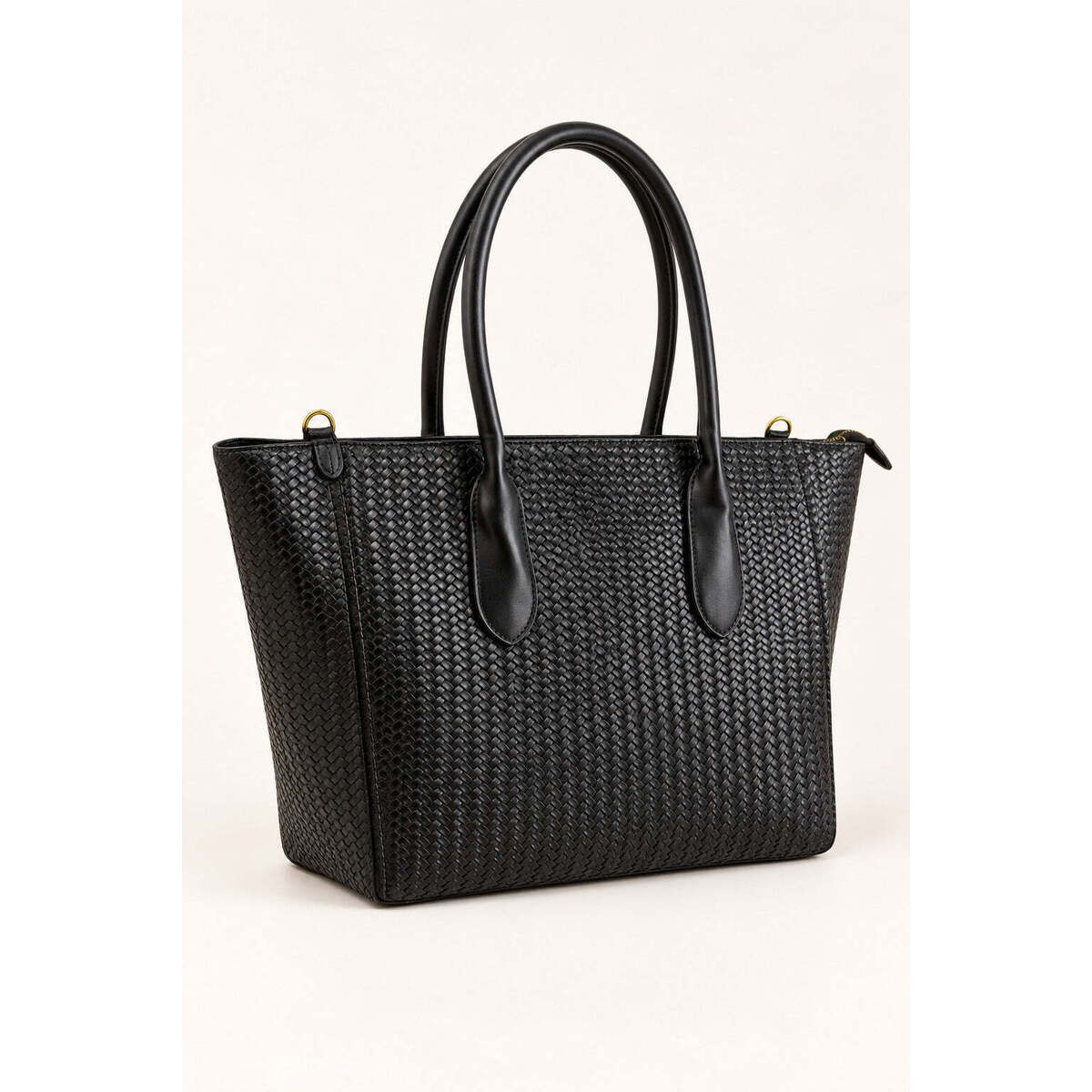 Borsa Borsa shopper nera con intreccio a spiga - Nuna Lie - Modalova