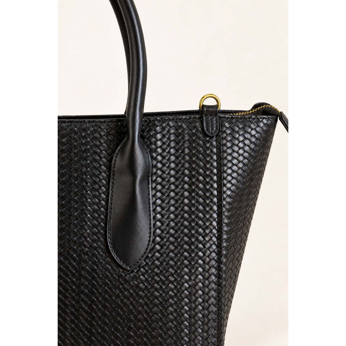 Borsa Borsa shopper nera con intreccio a spiga - Nuna Lie - Modalova