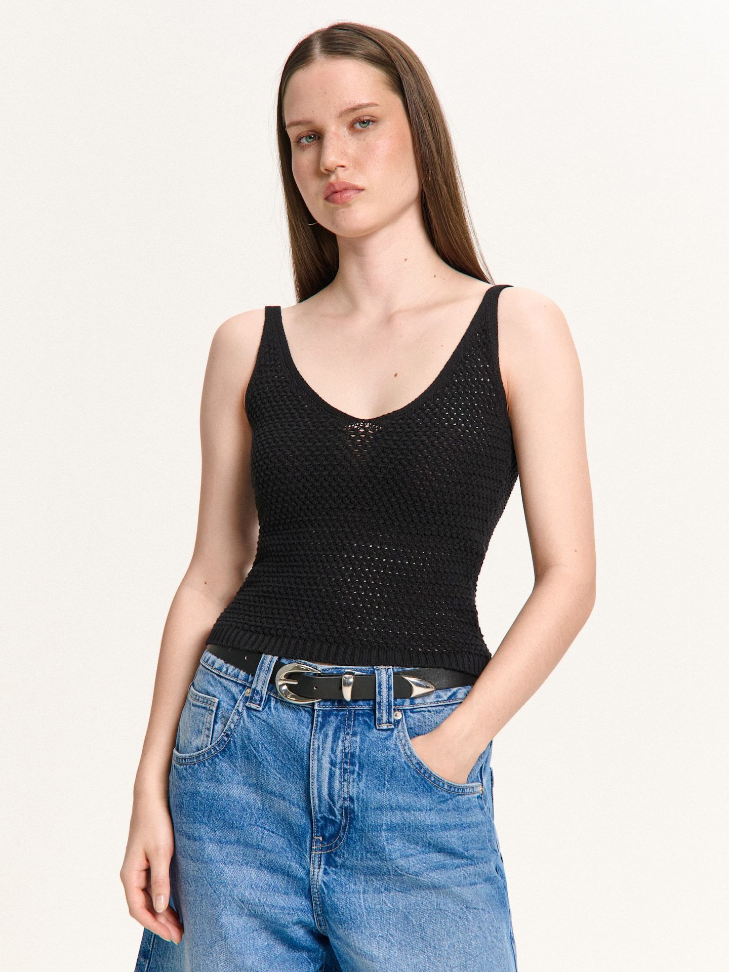 Cropp - LADIES` BLOUSE - Negro - Cropp - Modalova