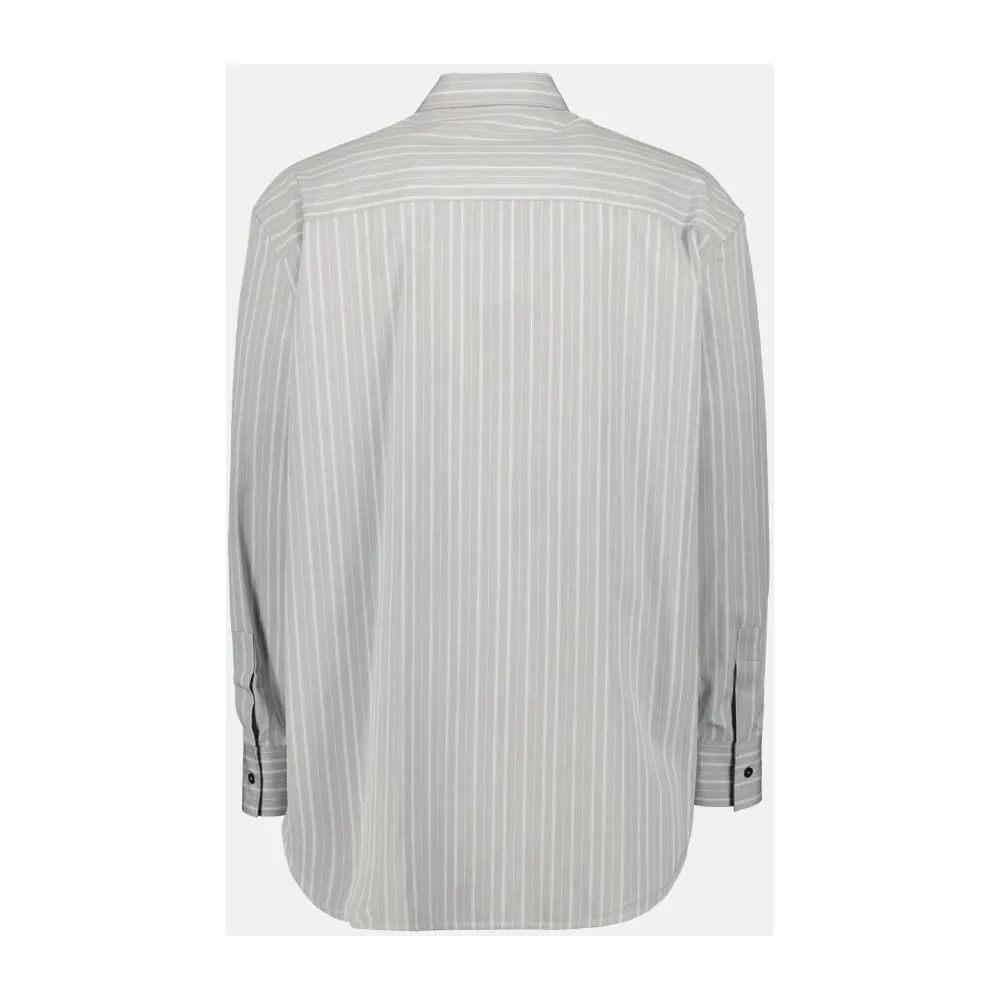 Striped Classic Shirt with Logo - Off White - Modalova