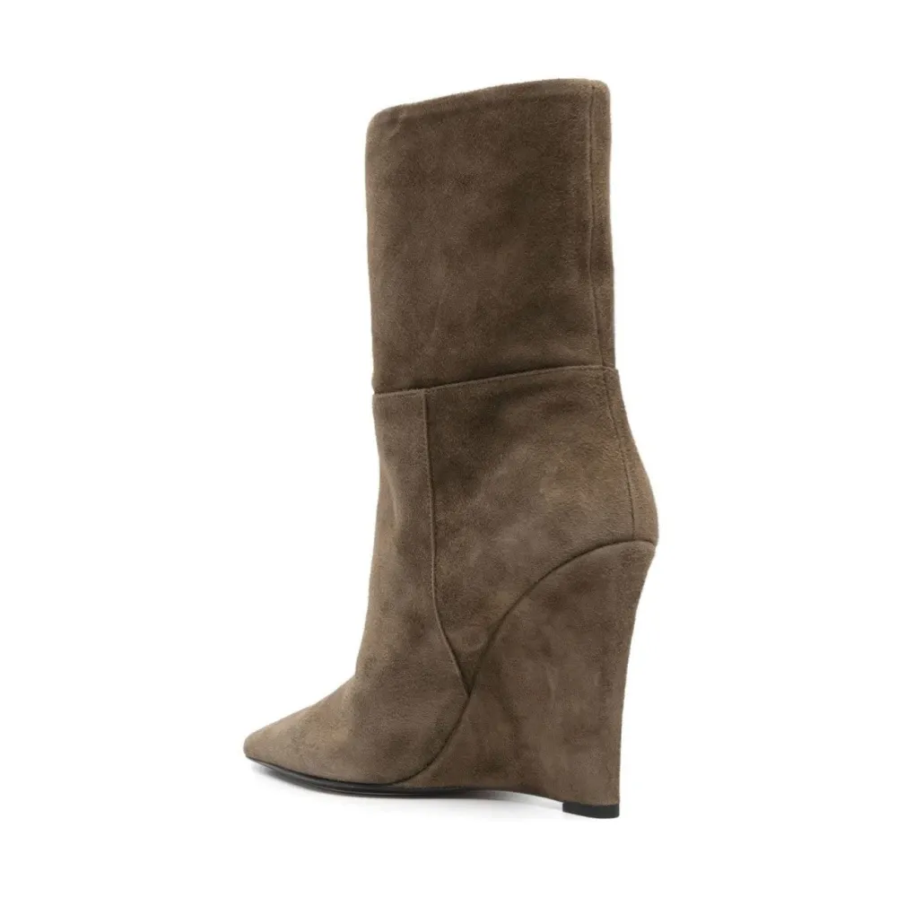 Forest Suede Wedge Heel Slip-On Boots - Alevi Milano - Modalova