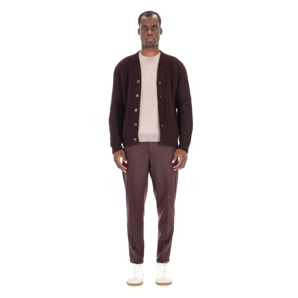 Alpaca Cardigan Sweaters in Bordeaux - Roberto Collina - Modalova