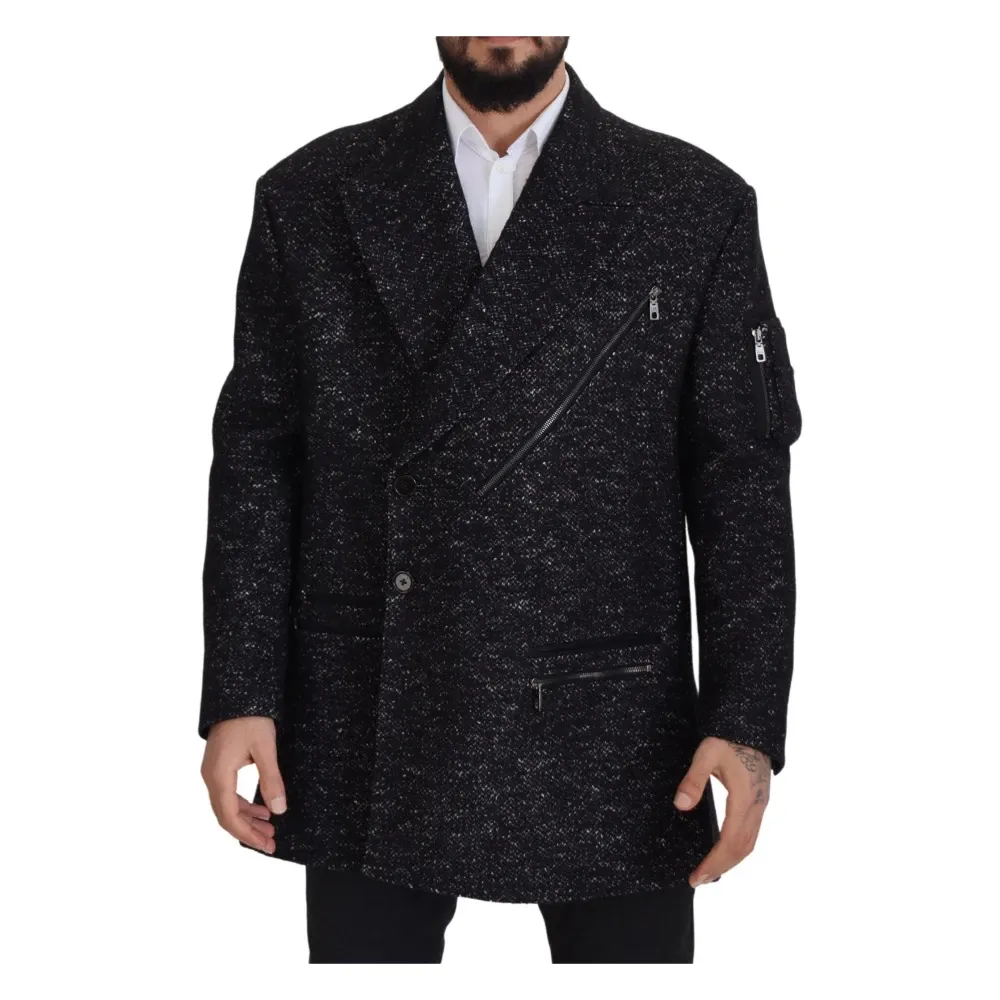 Men`s Black Wool Jacket Coat - Stylish and Versatile - Dolce & Gabbana - Modalova