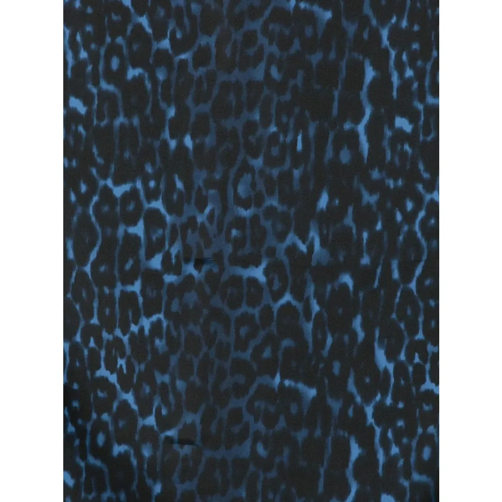 Blue Leopard Print Silk Scarf - Lanvin - Modalova