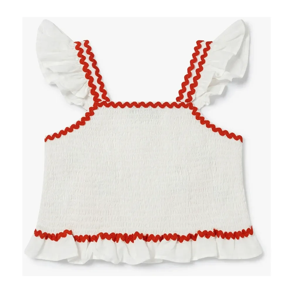 White Linen Cotton Blend Crop Top - Stella McCartney - Modalova