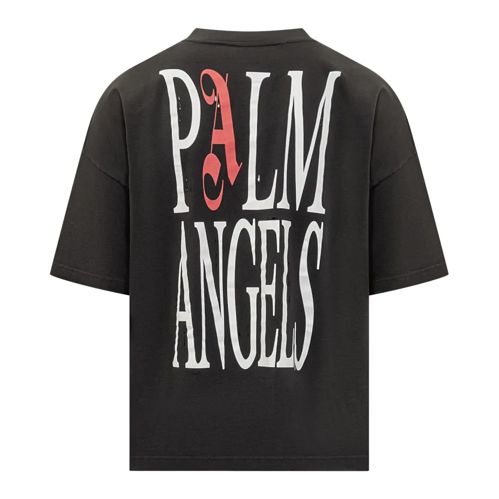 Flames Flag Loose T-Shirt - Palm Angels - Modalova