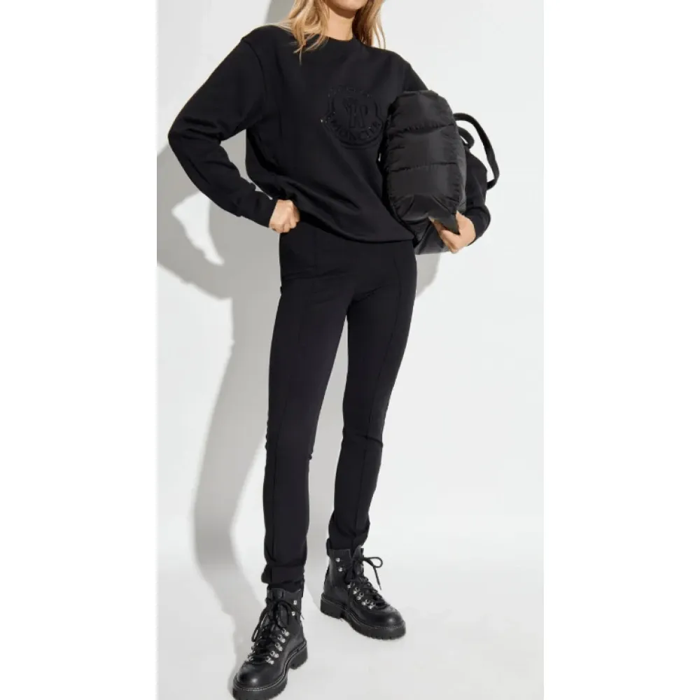Crystal Logo Cotton Sweatshirt - Moncler - Modalova