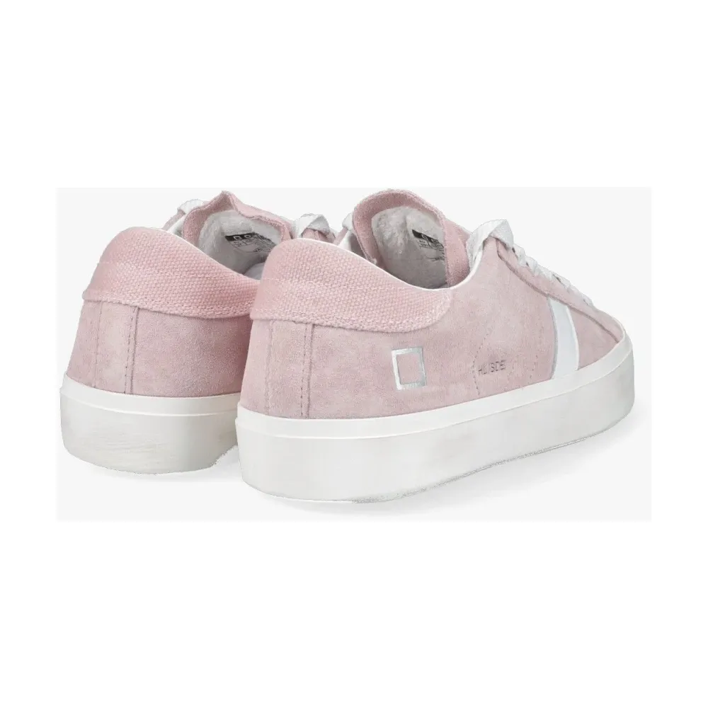 Pink Leather Sneakers with White Details - D.a.t.e. - Modalova