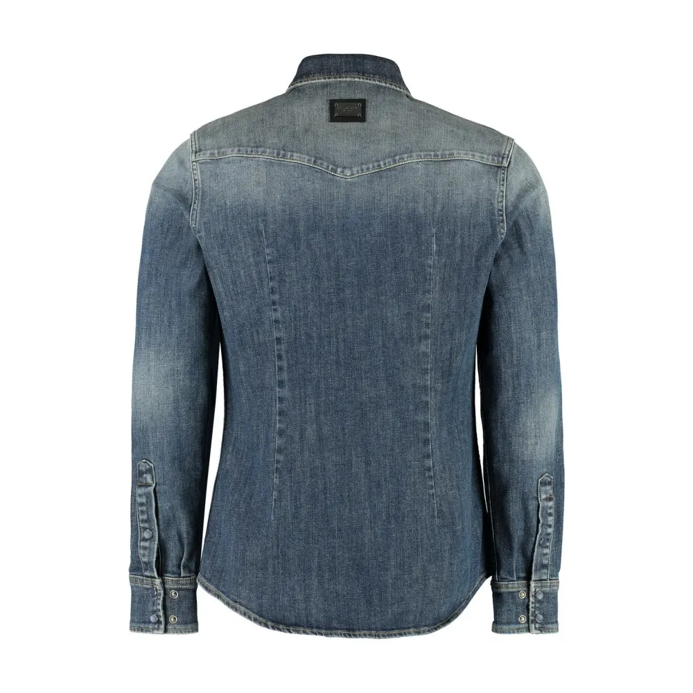 Western Style Denim Shirt with Snap Buttons - Dolce & Gabbana - Modalova