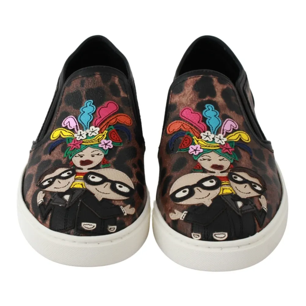 Leopard Print Elegant Loafers - Dolce & Gabbana - Modalova