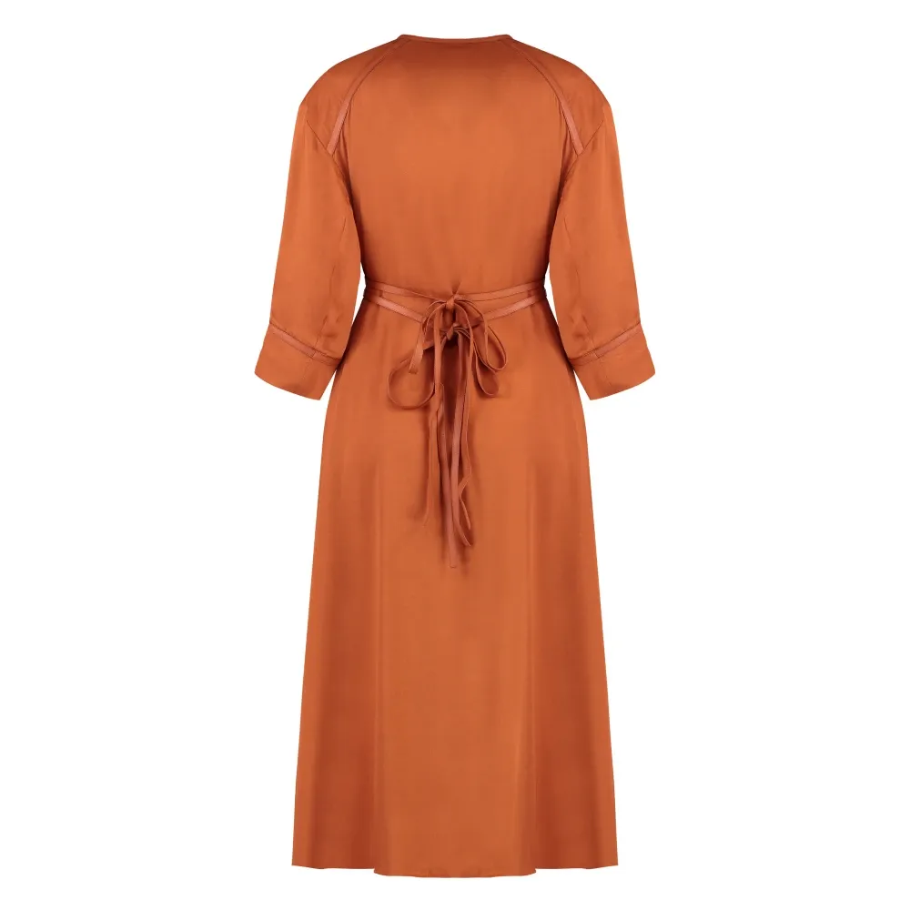 Crepe Dress with Leather Details - Yves Salomon - Modalova