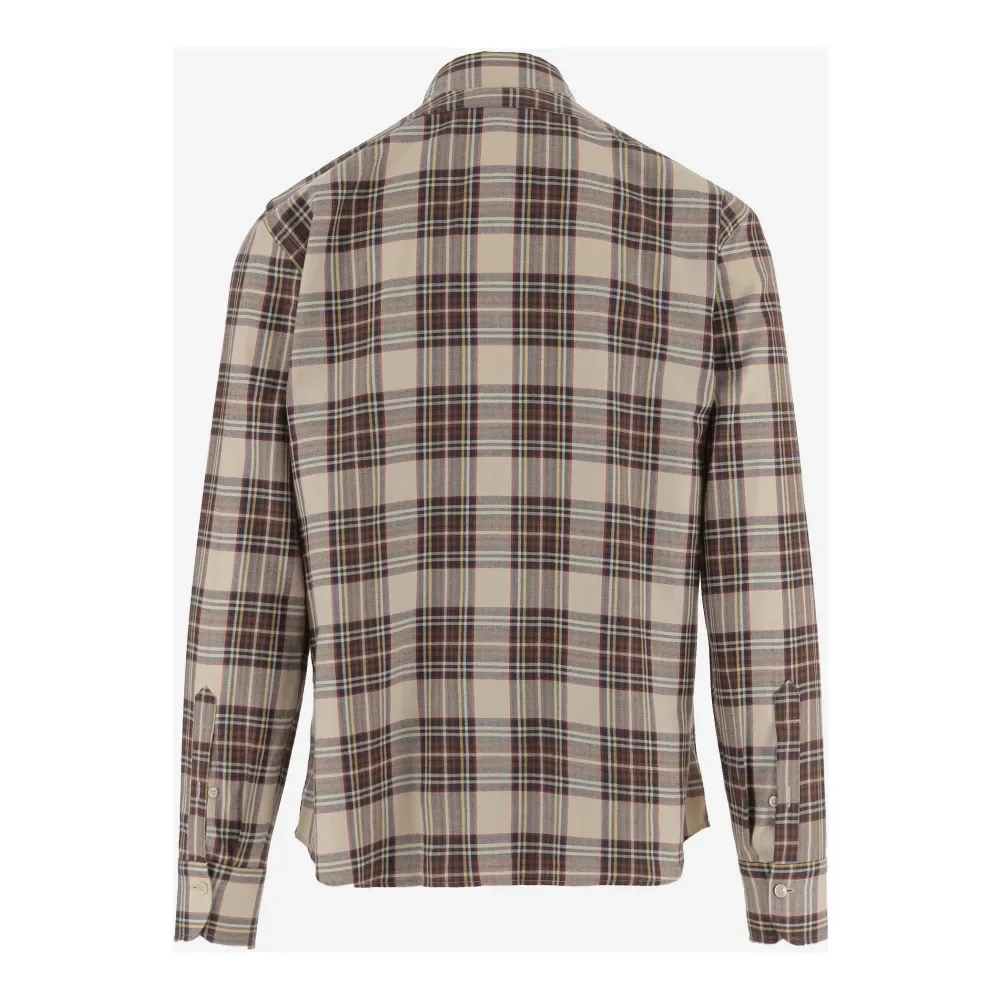Camicia di cotone con motivo a quadri - Alessandro Gherardi - Modalova