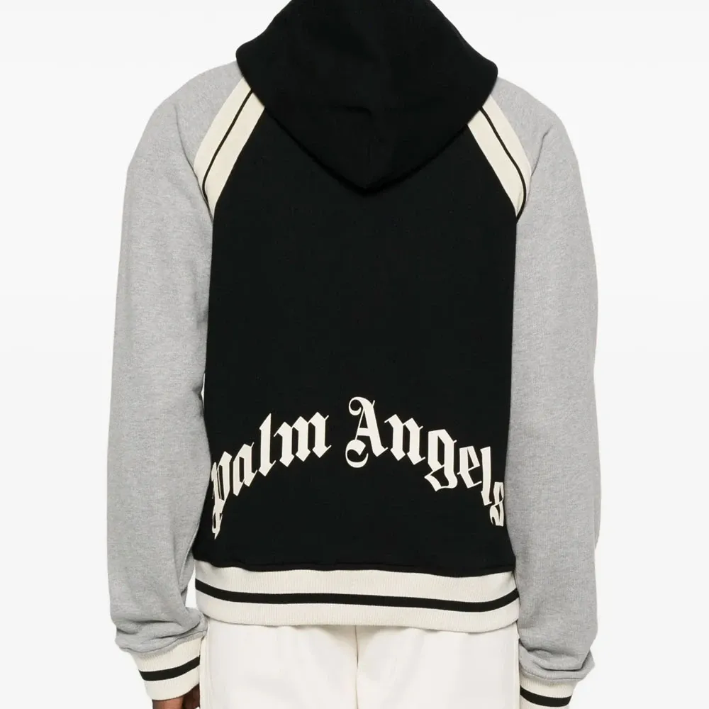 Curved Logo Track Jacket in Black - Palm Angels - Modalova
