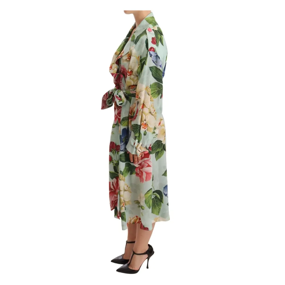 Floral Silk Trench Coat - Dolce & Gabbana - Modalova