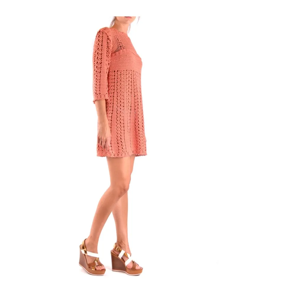 Orange Cotton Mini Dress Aline - Elisabetta Franchi - Modalova
