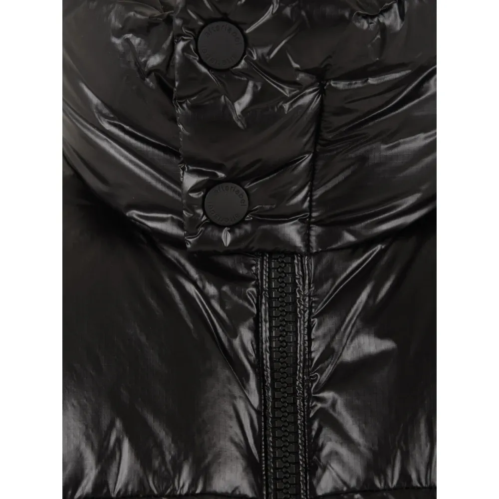 Black Quilted Coat with Zippered Side Pockets - Afterlabel - Modalova