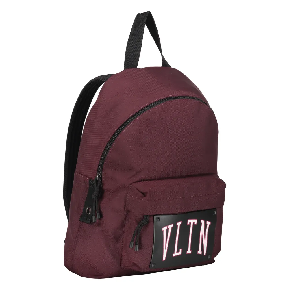 Studded Nylon Backpack with Leather Details - Valentino Garavani - Modalova