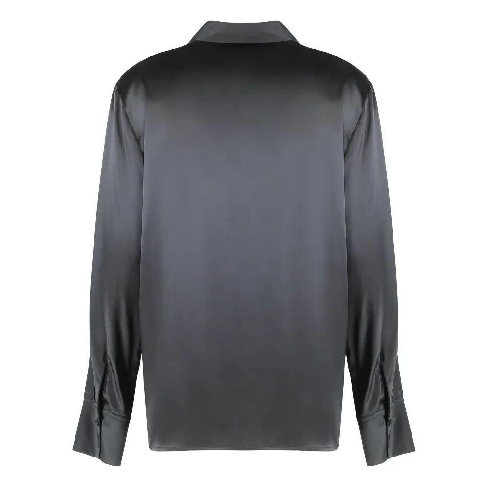 Glossy stretch silk satin shirt - Peserico - Modalova