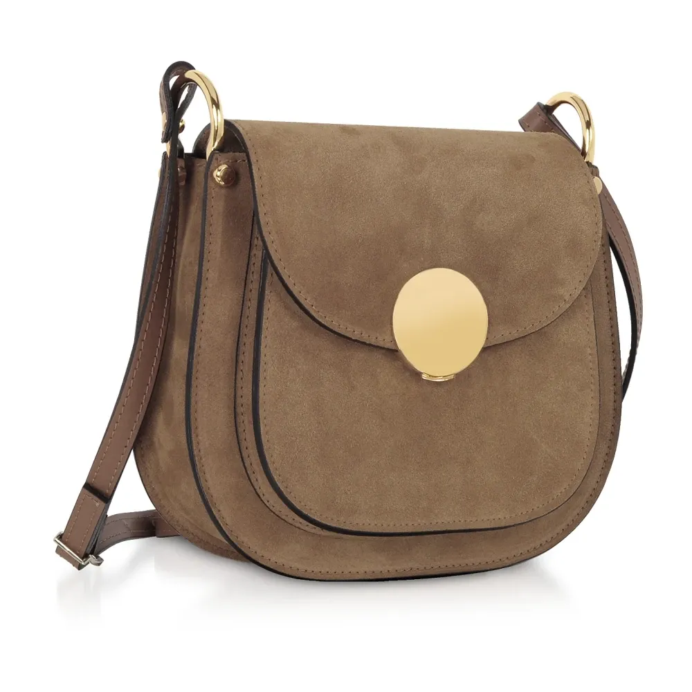 Agave Suede and Smooth Leather Shoulder Bag - Le Parmentier - Modalova
