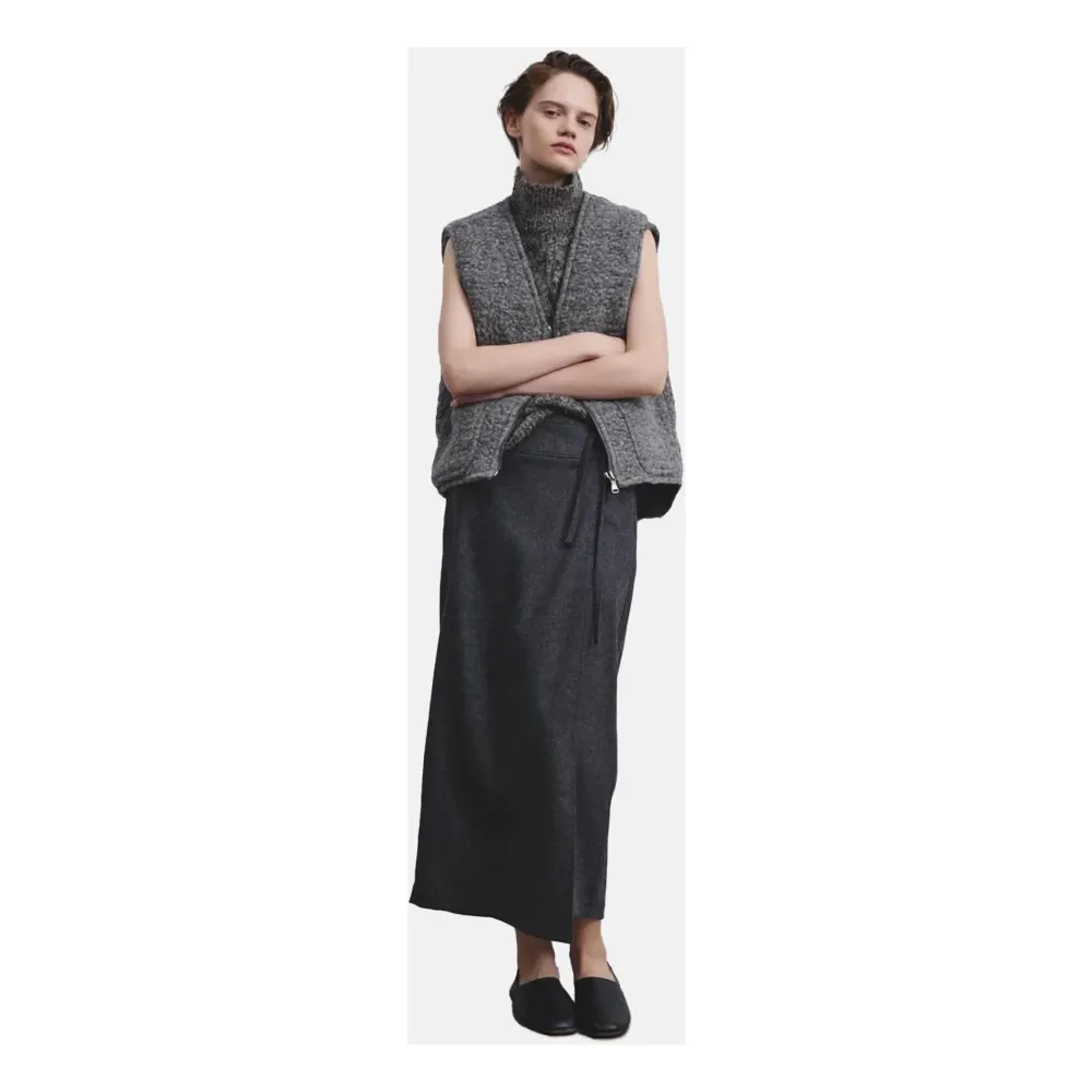 Wrap skirt with side pockets and waist tie - Pomandère - Modalova