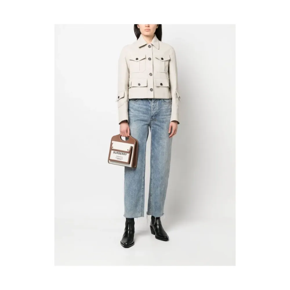 Ivory White Cropped Jacket - Durazzi Milano - Modalova