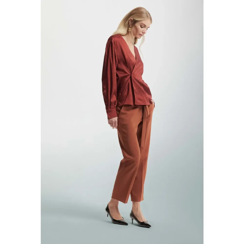 Belted Relaxed Fit Trousers - Kocca - Modalova