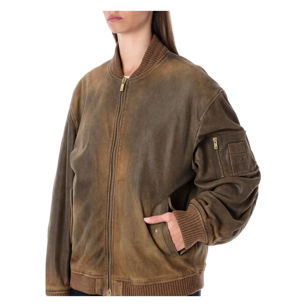 Vintage Brown Bomber Jacket - Golden Goose - Modalova